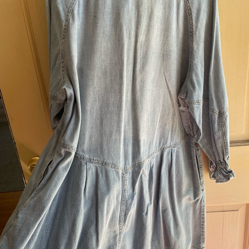 We The Free Free People Light Denim Mini Dress Size XL - Picture 4 of 5